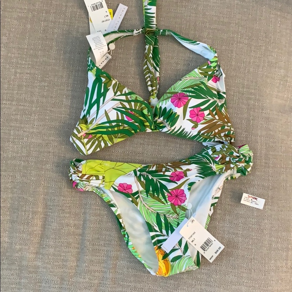 NWT Trina Turk It's Bananas Twist Front Bikini Top - Picture 1 of 12